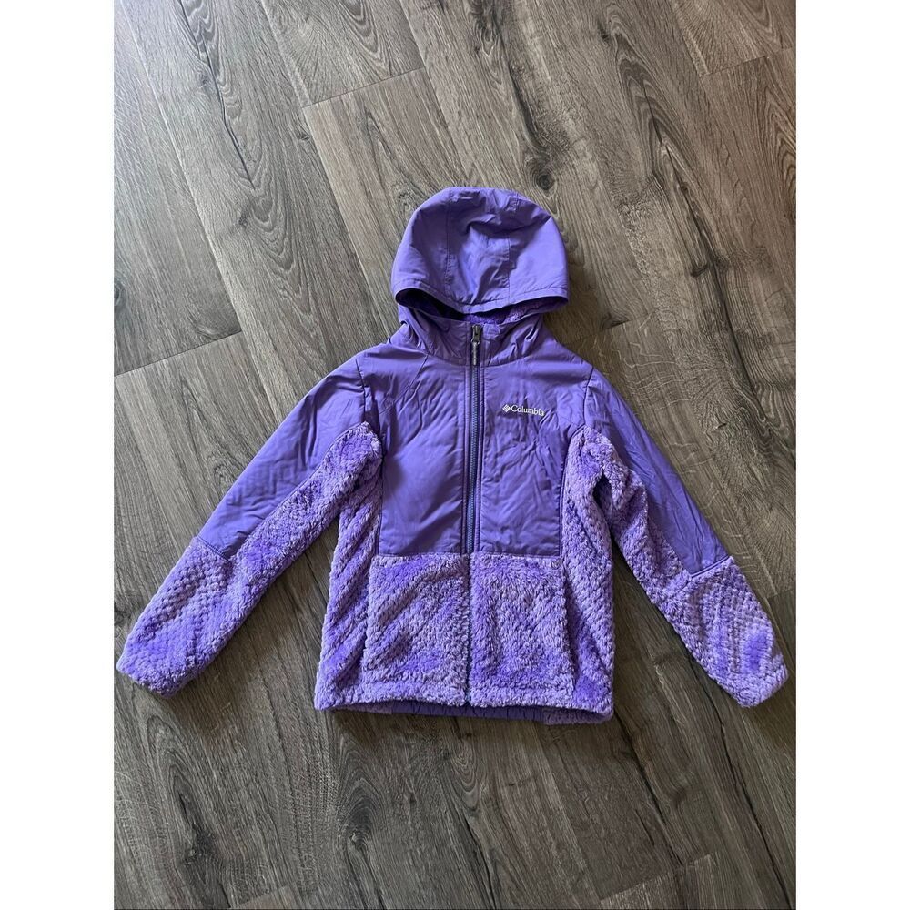 Columbia Girls Sherpa Full Zip Hoodie Jacket size 10-12